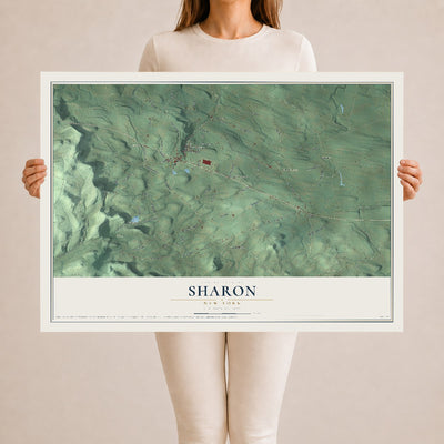 Sharon, New York map print, 24" x 36" Archival Matte Print mockup