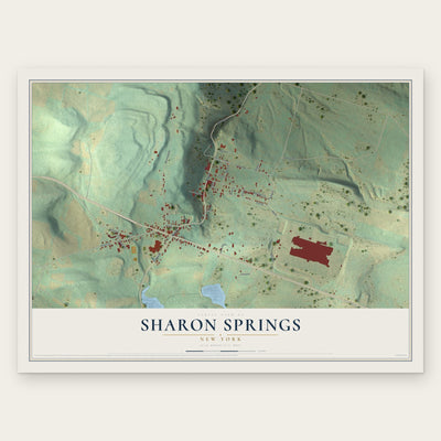 Sharon Springs, New York map print, the full design
