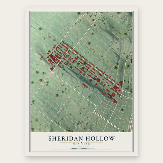 Sheridan Hollow, New York map print, the full design