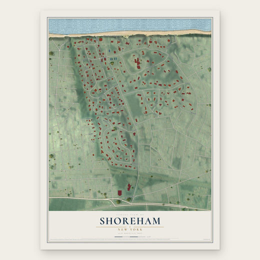 Shoreham, New York map print, the full design