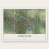 Shortsville, New York map print, the full design