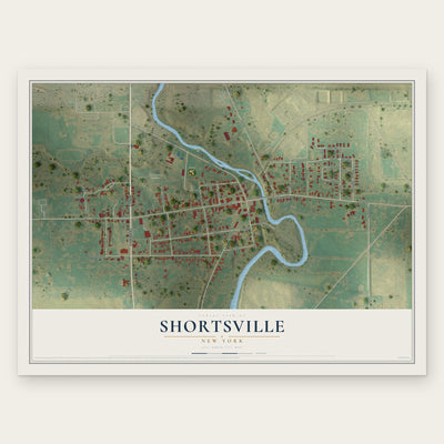 Shortsville, New York map print, the full design
