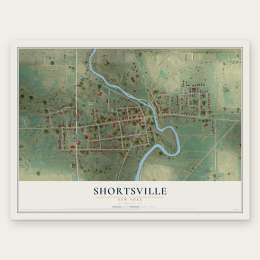 Shortsville, New York map print, the full design