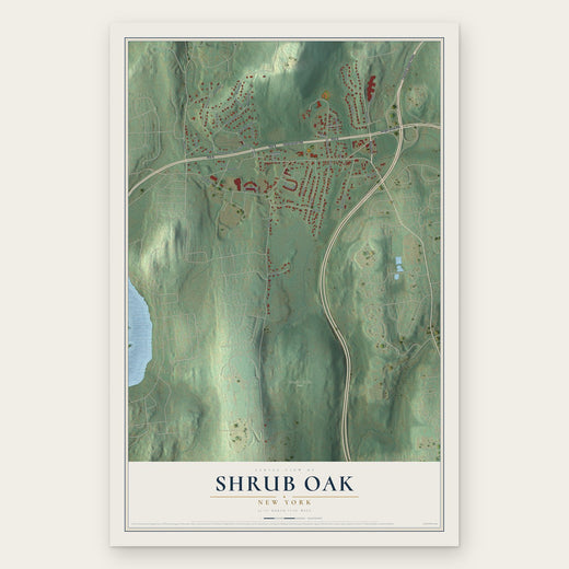 Shrub Oak, New York map print, the full design