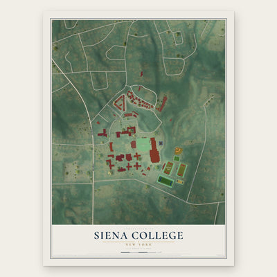 Siena College, New York map print, the full design