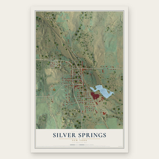 Silver Springs, New York map print, the full design