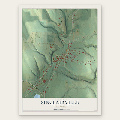 Sinclairville, New York map print, the full design