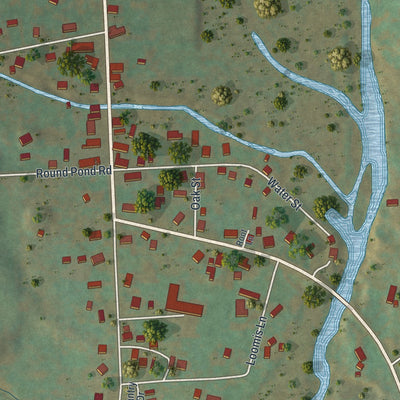 Close-up of the map of Smithville Flats, New York print showing street and building detail