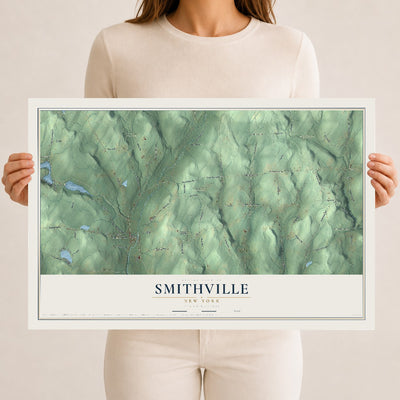 Smithville, New York map print, 12" x 18" Archival Matte Print mockup