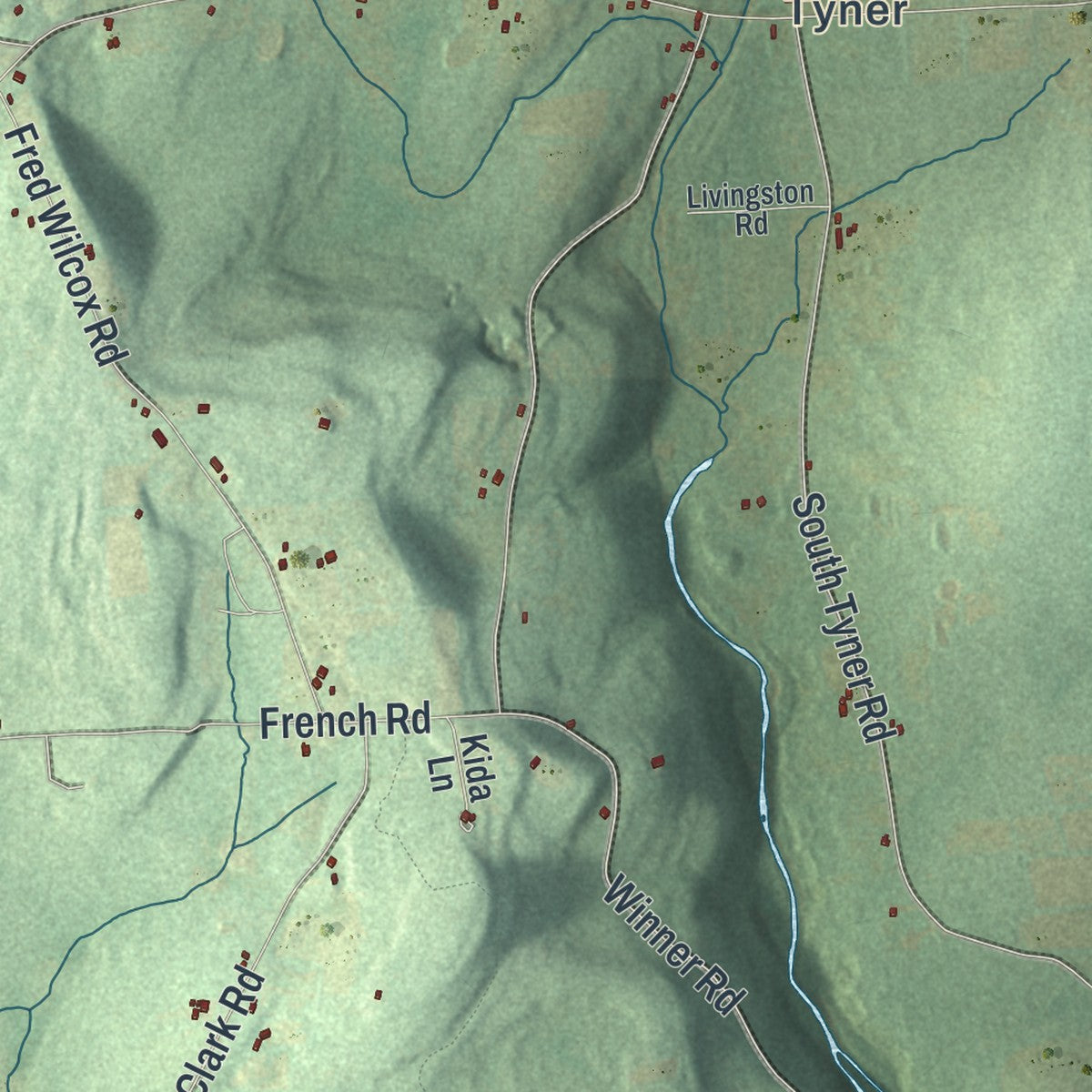 Close-up 2 of the Smithville, New York map artwork