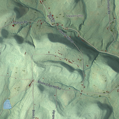 Close-up 1 of the Smyrna, New York map artwork