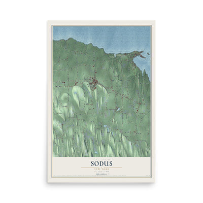 Sodus, New York map print, 12" x 18" Archival Matte Print mockup
