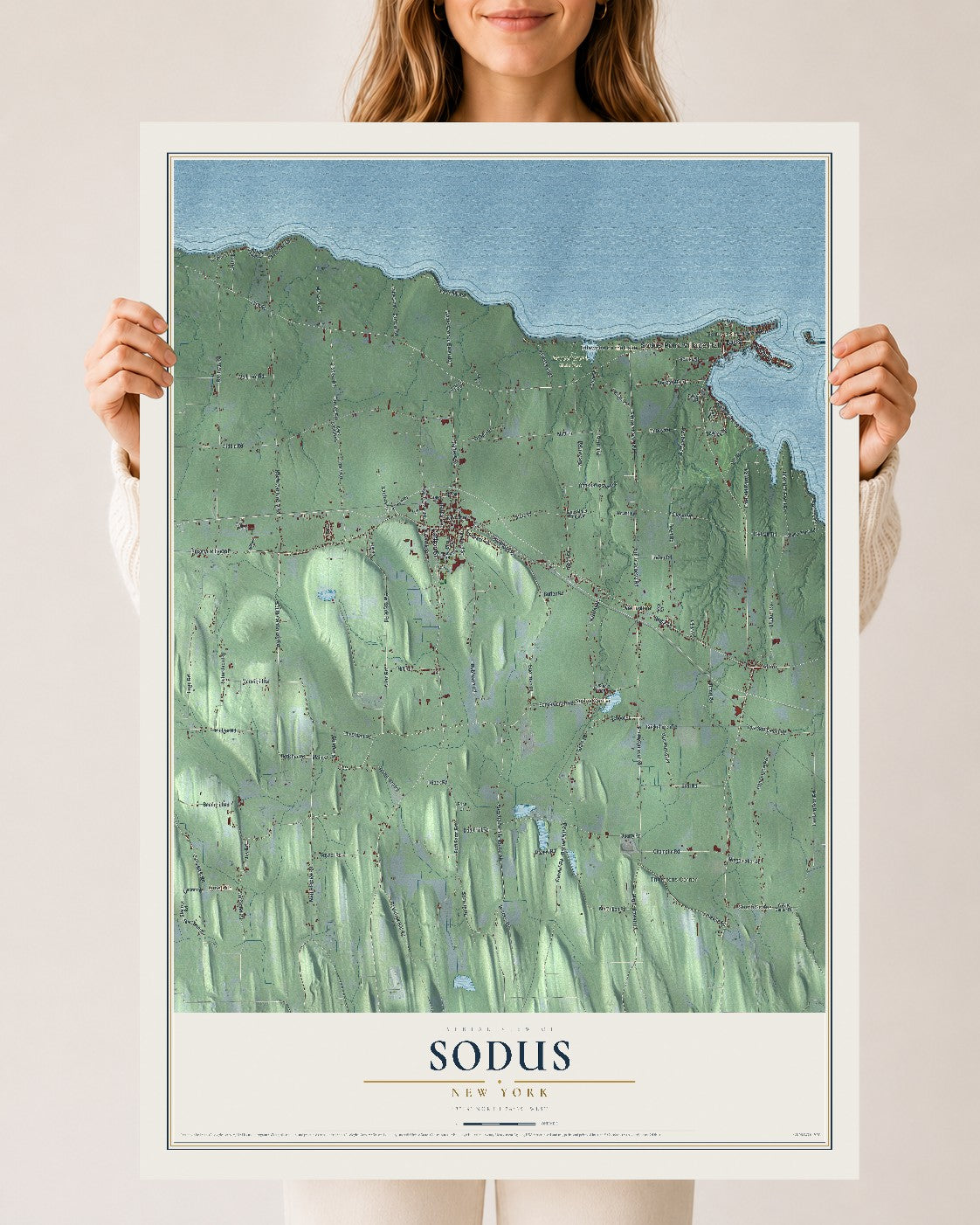 Sodus, New York map print, 24" x 36" Archival Matte Print mockup