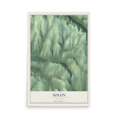 Solon, New York map print, 12" x 18" Archival Matte Print mockup