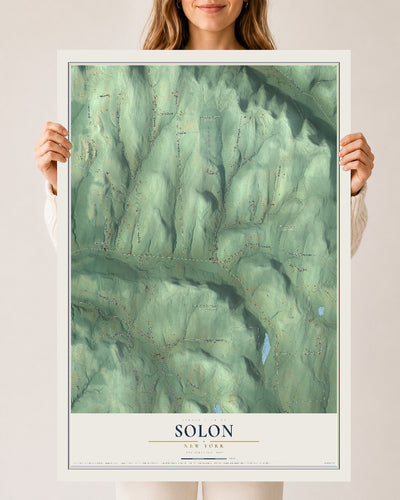 Solon, New York map print, 24" x 36" Archival Matte Print mockup