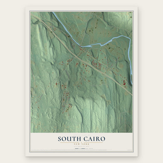 South Cairo, New York map print, the full design