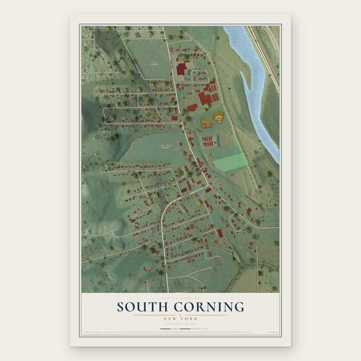 South Corning, New York map print, the full design