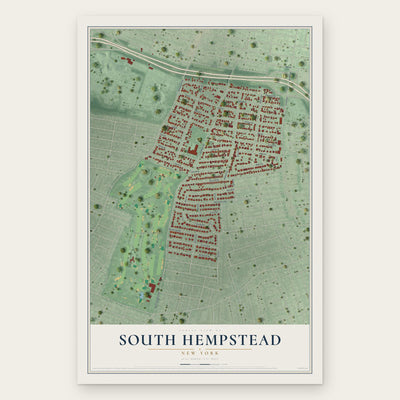 South Hempstead, New York map print, the full design