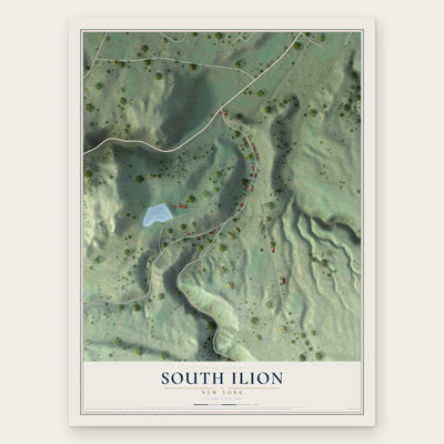 South Ilion, New York map print, the full design
