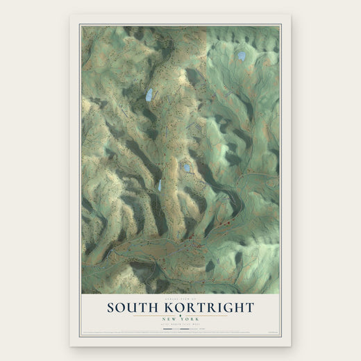South Kortright, New York map print, the full design