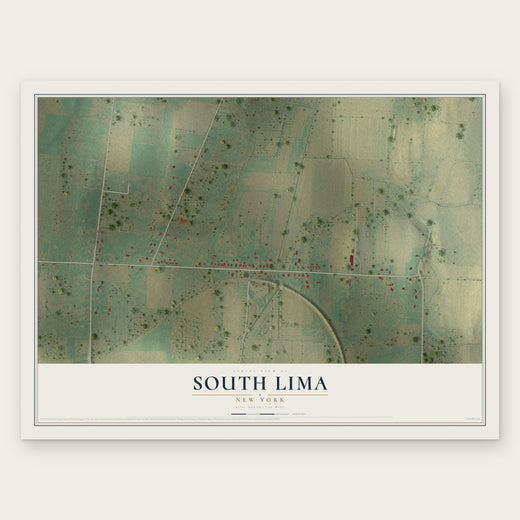 South Lima, New York map print, the full design