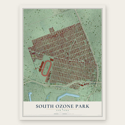 South Ozone Park, New York map print, the full design