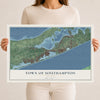 Map of the Town of Southampton, New York, 12 x 18 inch unframed archival matte print