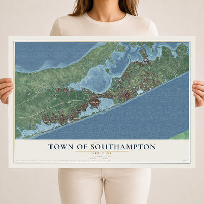 Map of the Town of Southampton, New York, 18 x 24 inch unframed archival matte print