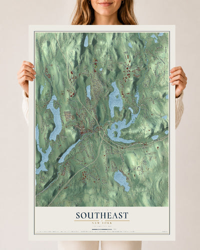 Southeast, New York map print, 24" x 36" Archival Matte Print mockup