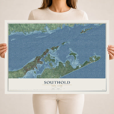 Map of Southold, New York, 18 x 24 inch unframed archival matte print