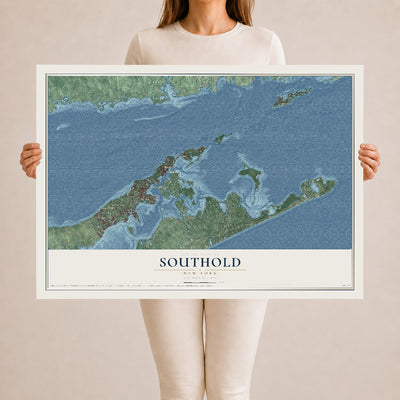 Map of Southold, New York, 24 x 36 inch unframed archival matte print