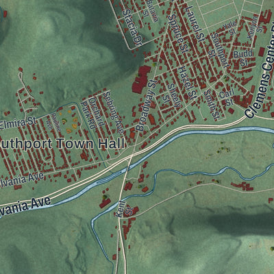 Close-up 1 of the Southport, New York map artwork