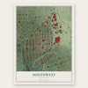 Southwest, New York map print, the full design