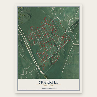 Sparkill, New York map print, the full design