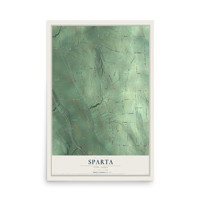 Sparta, New York map print, 12" x 18" Archival Matte Print mockup