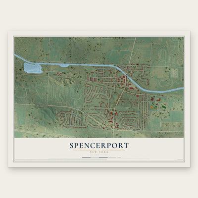 Spencerport, New York map print, the full design