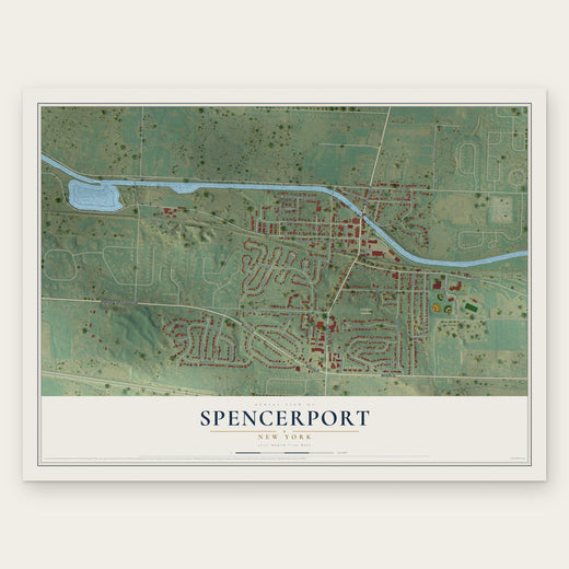Spencerport, New York map print, the full design