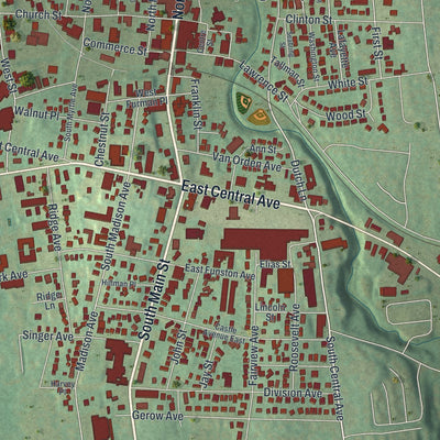 Close-up 1 of the Spring Valley, New York map artwork