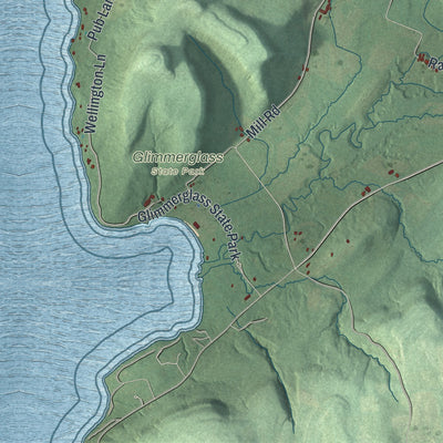 Close-up 2 of the Springfield, New York map artwork