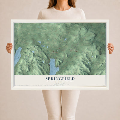 Springfield, New York map print, 24" x 36" Archival Matte Print mockup
