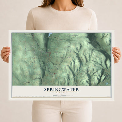 Springwater, New York map print, 12" x 18" Archival Matte Print mockup