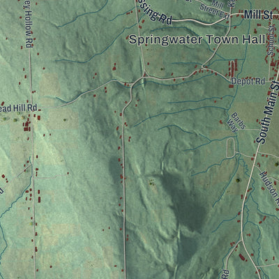 Close-up 2 of the Springwater, New York map artwork