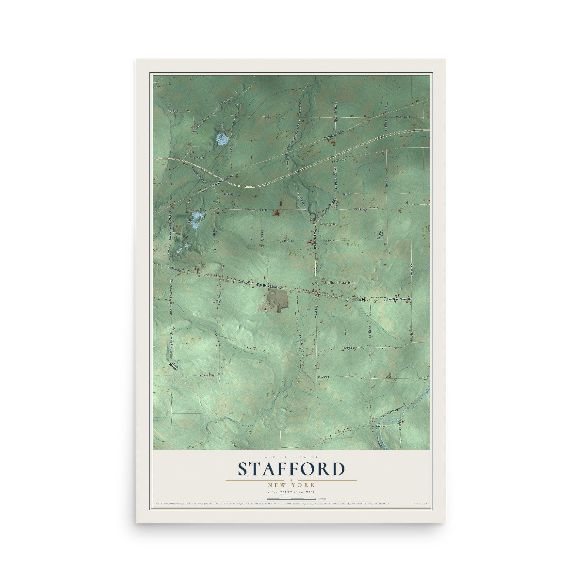 Stafford, New York map print, 12" x 18" Archival Matte Print mockup