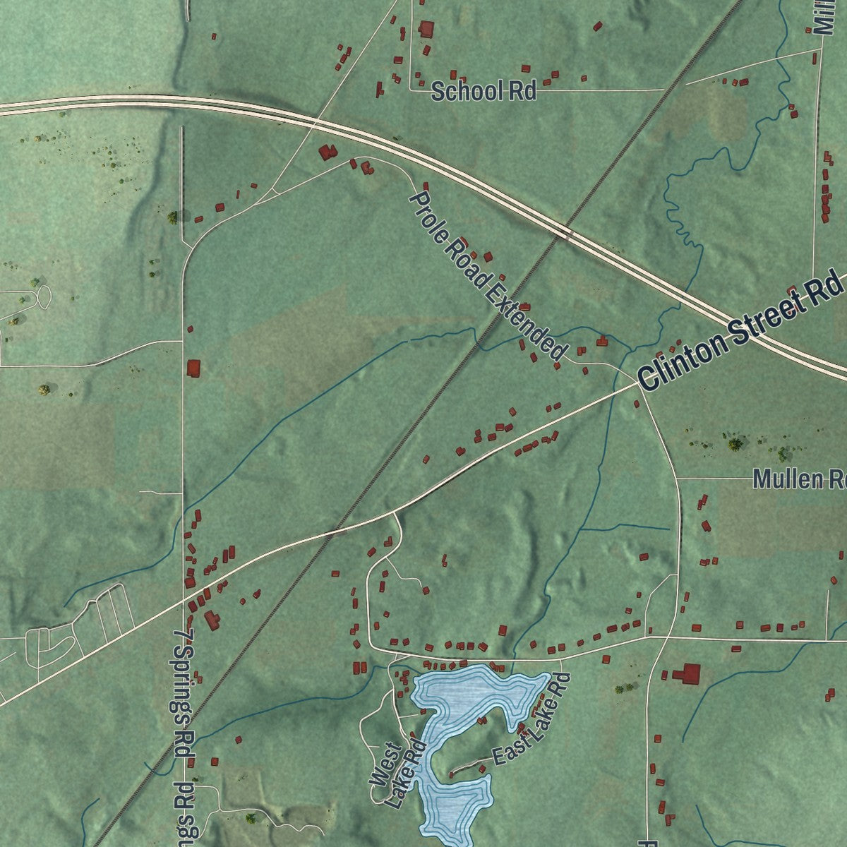 Close-up 1 of the Stafford, New York map artwork