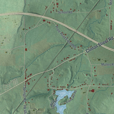 Close-up 1 of the Stafford, New York map artwork