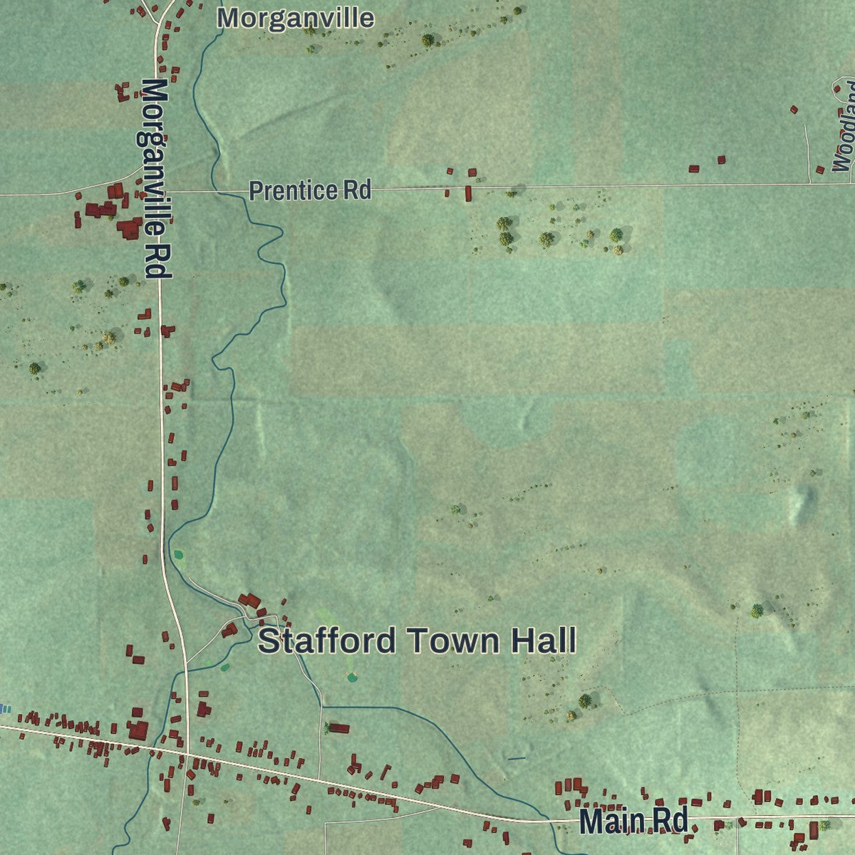 Close-up 2 of the Stafford, New York map artwork