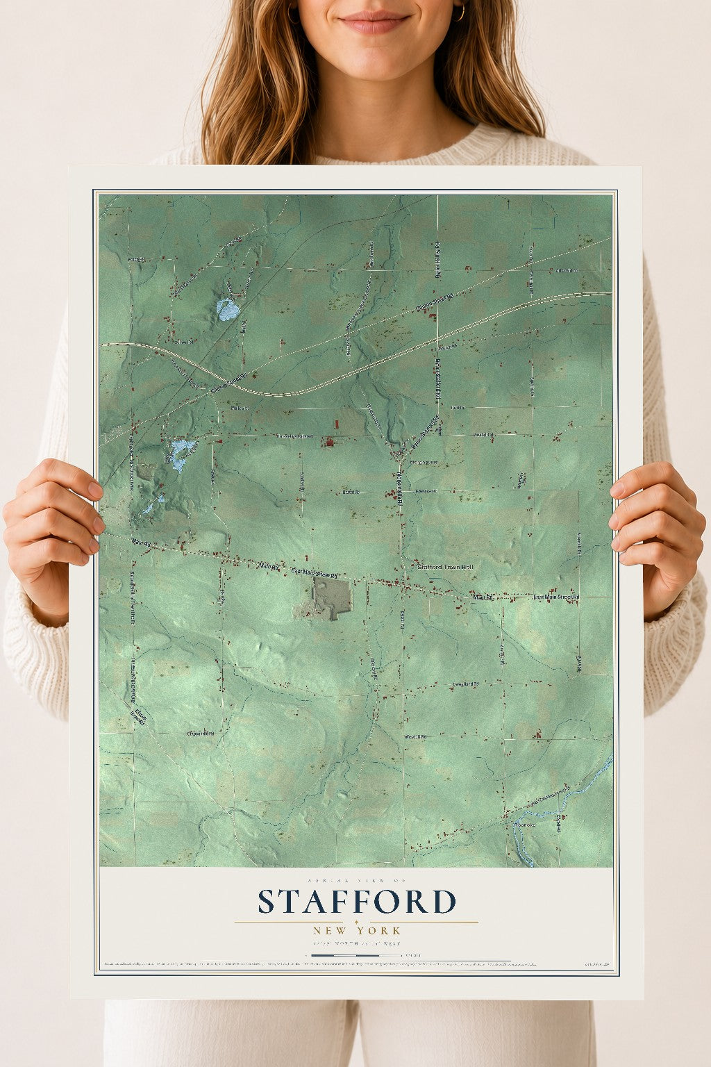 Stafford, New York map print, 18" x 24" Archival Matte Print mockup