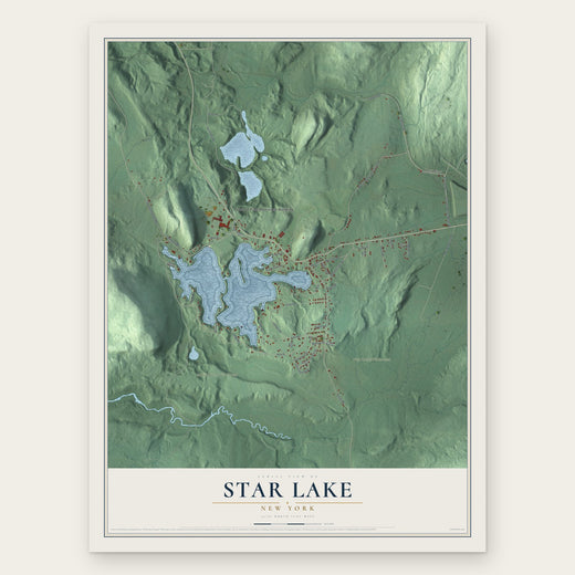 Star Lake, New York map print, the full design