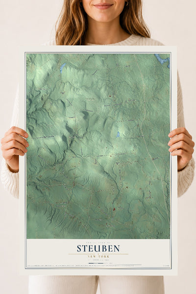 Steuben, New York map print, 18" x 24" Archival Matte Print mockup