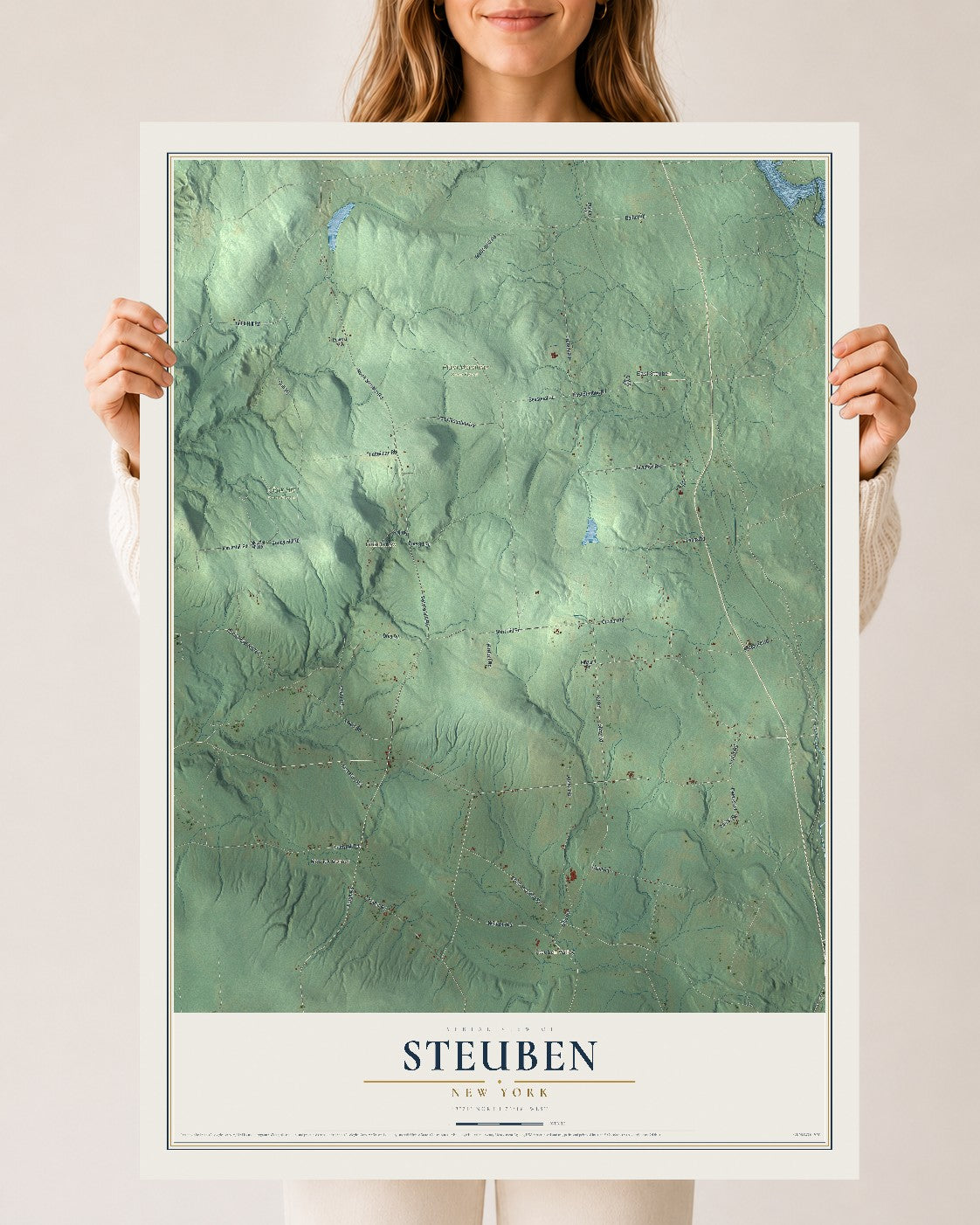 Steuben, New York map print, 24" x 36" Archival Matte Print mockup
